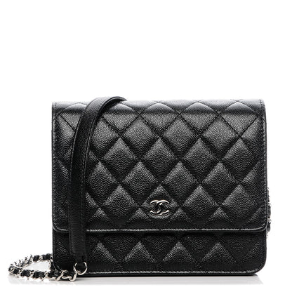 Chanel Caviar Quilted Square Wallet On Chain WOC Black 1 of 8