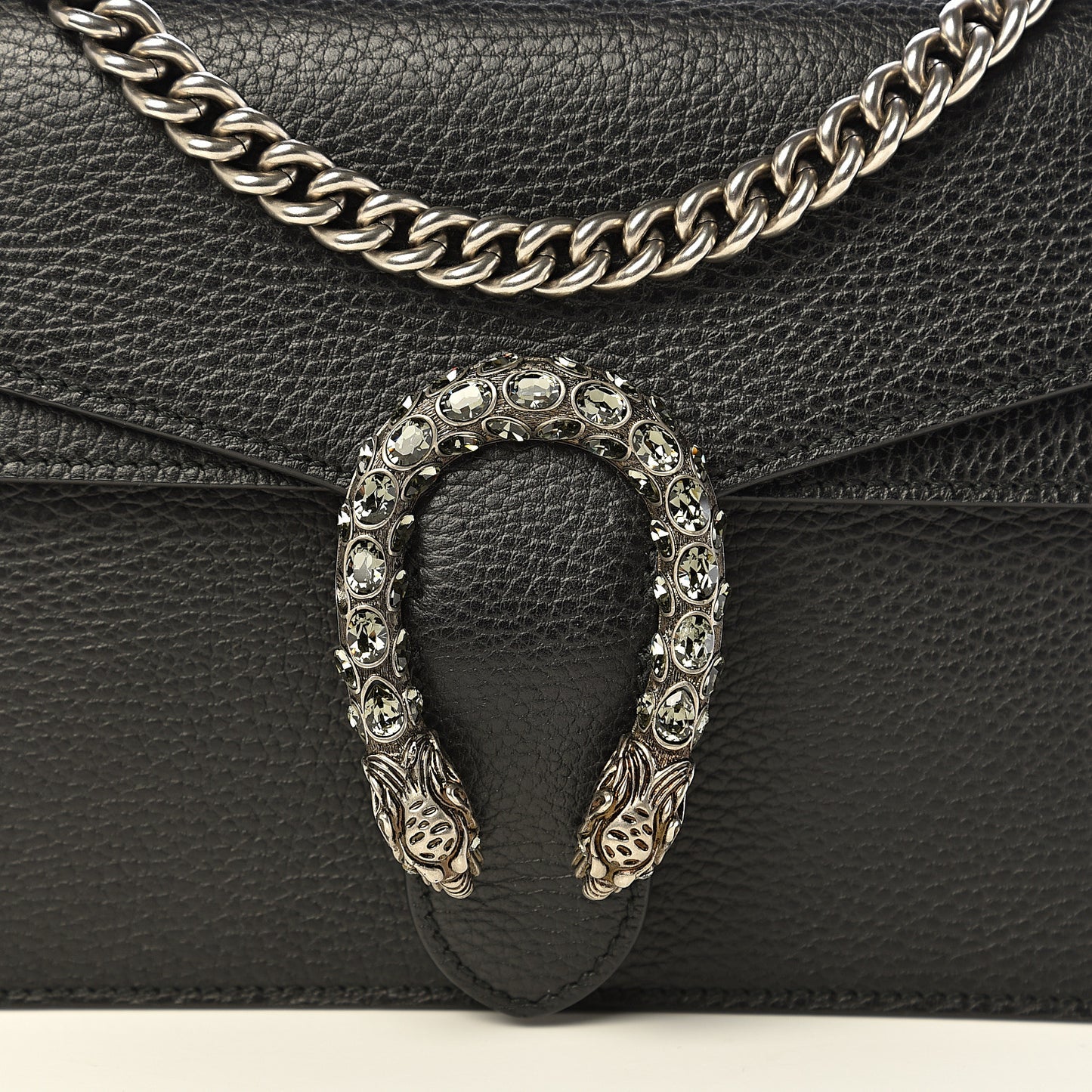 Pebbled Calfskin Small Dionysus Shoulder Bag Black
