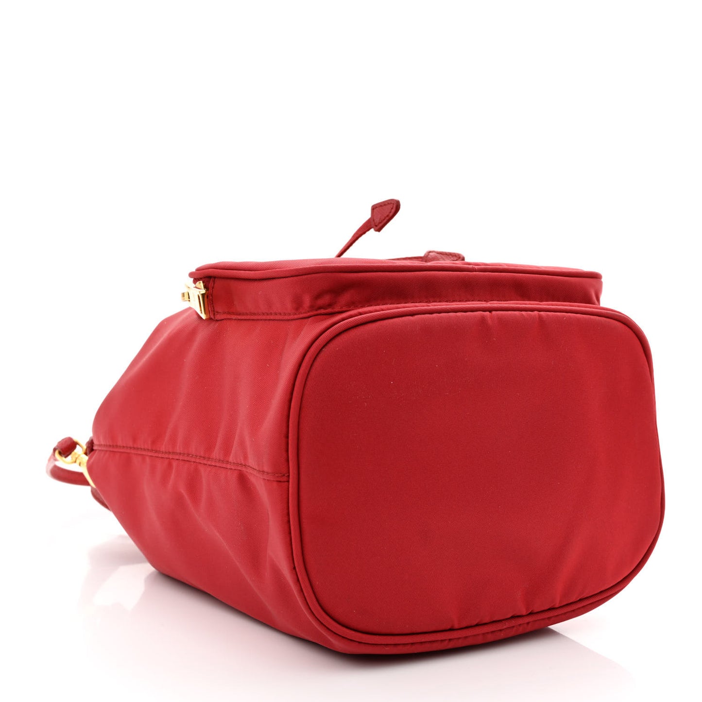 Nylon Vela Saffiano Mini Bucket Crossbody Bag Fuoco
