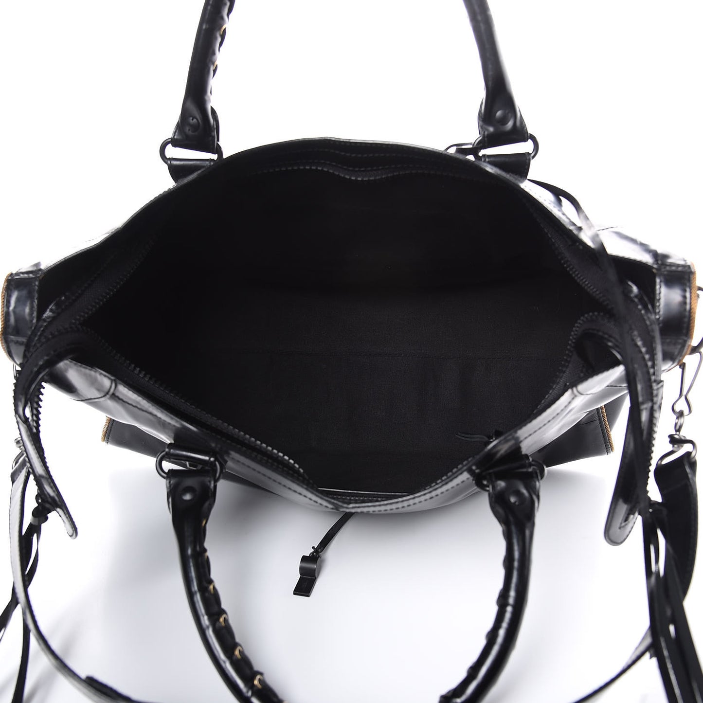 Glazed Calfskin Classic Hardware City Black