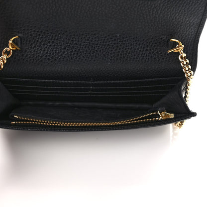 Gucci Calfskin Mini GG Marmont Chain Wallet Black 5 of 10