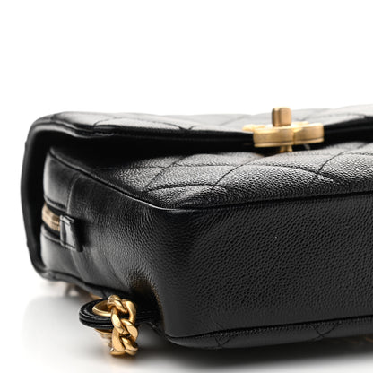 Chanel Shiny Caviar Quilted Chain Melody Backpack Black 9 of 11