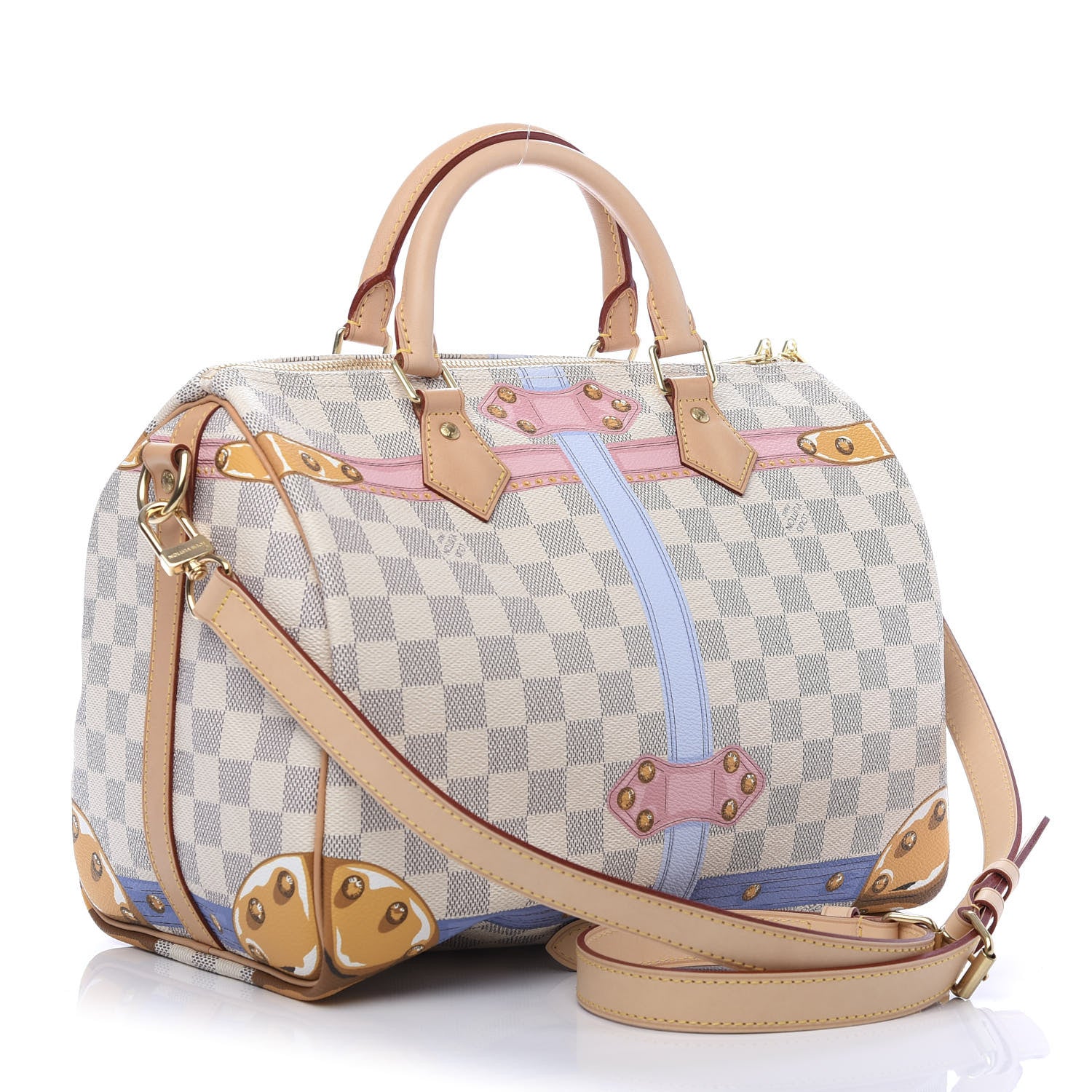 Louis Vuitton Damier Azur Summer Trunks Speedy Bandouliere 30 4 of 11