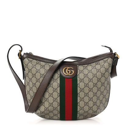 Gucci GG Supreme Monogram Web Small Ophidia Half Moon Hobo Brown 1 of 10
