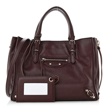 Balenciaga Calfskin Papier Mini A4 Zip Around Tote Rouge Aubergine 1 of 12