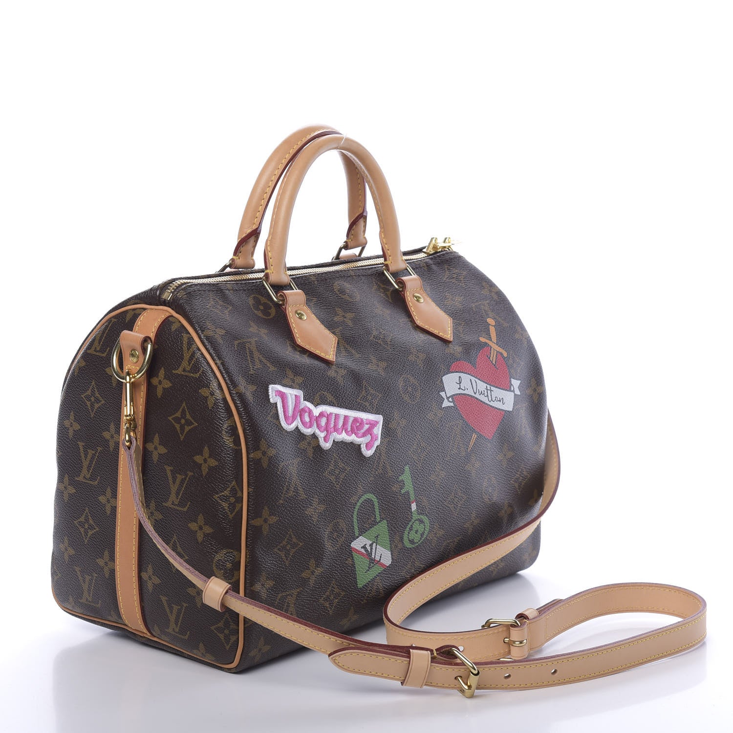 Louis Vuitton Monogram Patches Speedy Bandouliere 30 4 of 12