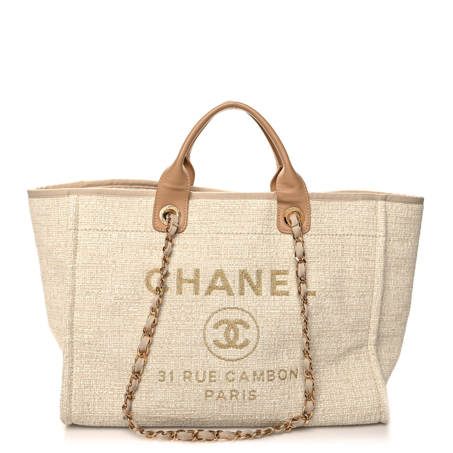Canvas Medium Deauville Tote Light Beige