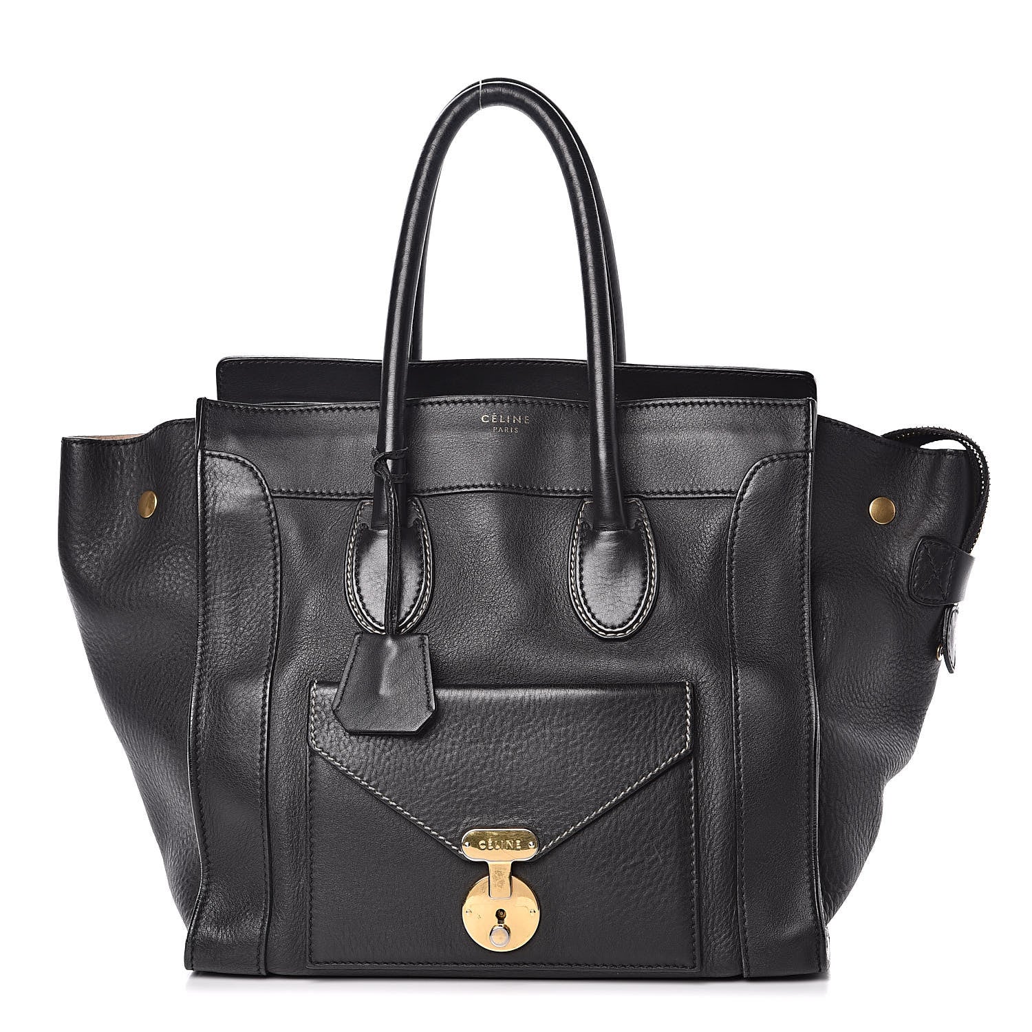 Celine Smooth Calfskin Mini Envelope Luggage Black 1 of 16