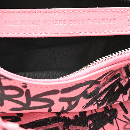Balenciaga Agneau Arena Graffiti Le Cagole Shoulder Bag XS Sweet Pink 7 of 11