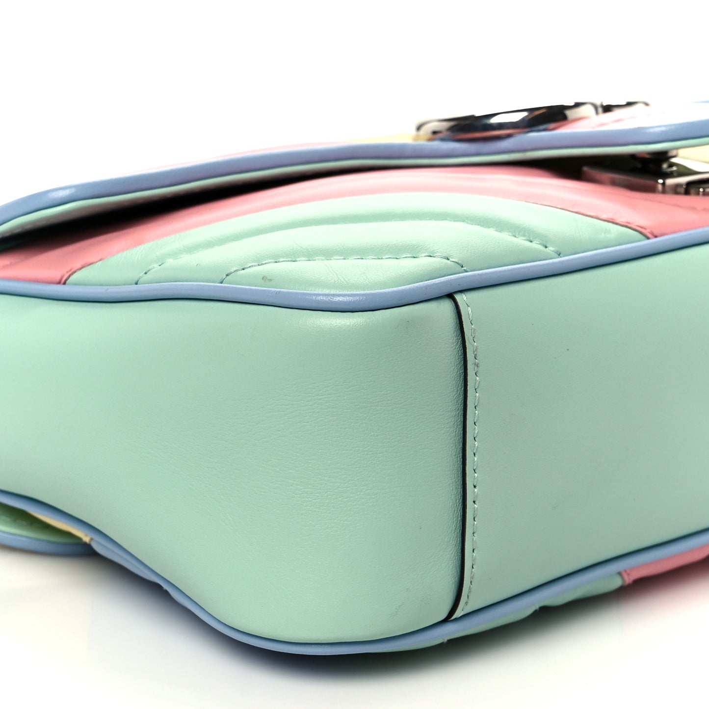 Calfskin Matelasse Diagonal Small GG Marmont Shoulder Bag Multicolor Pastel