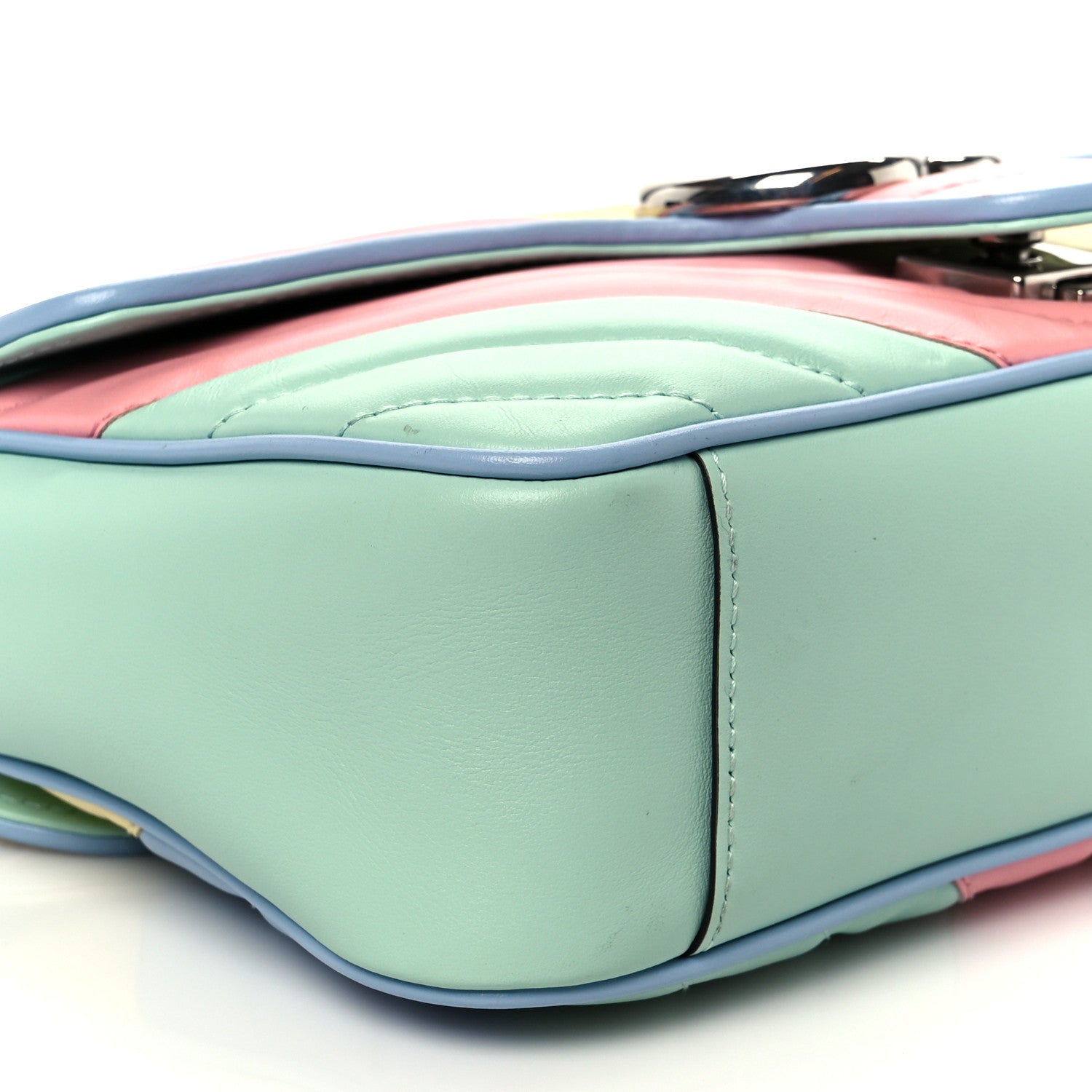 Gucci Calfskin Matelasse Diagonal Small GG Marmont Shoulder Bag Multicolor Pastel 9 of 10