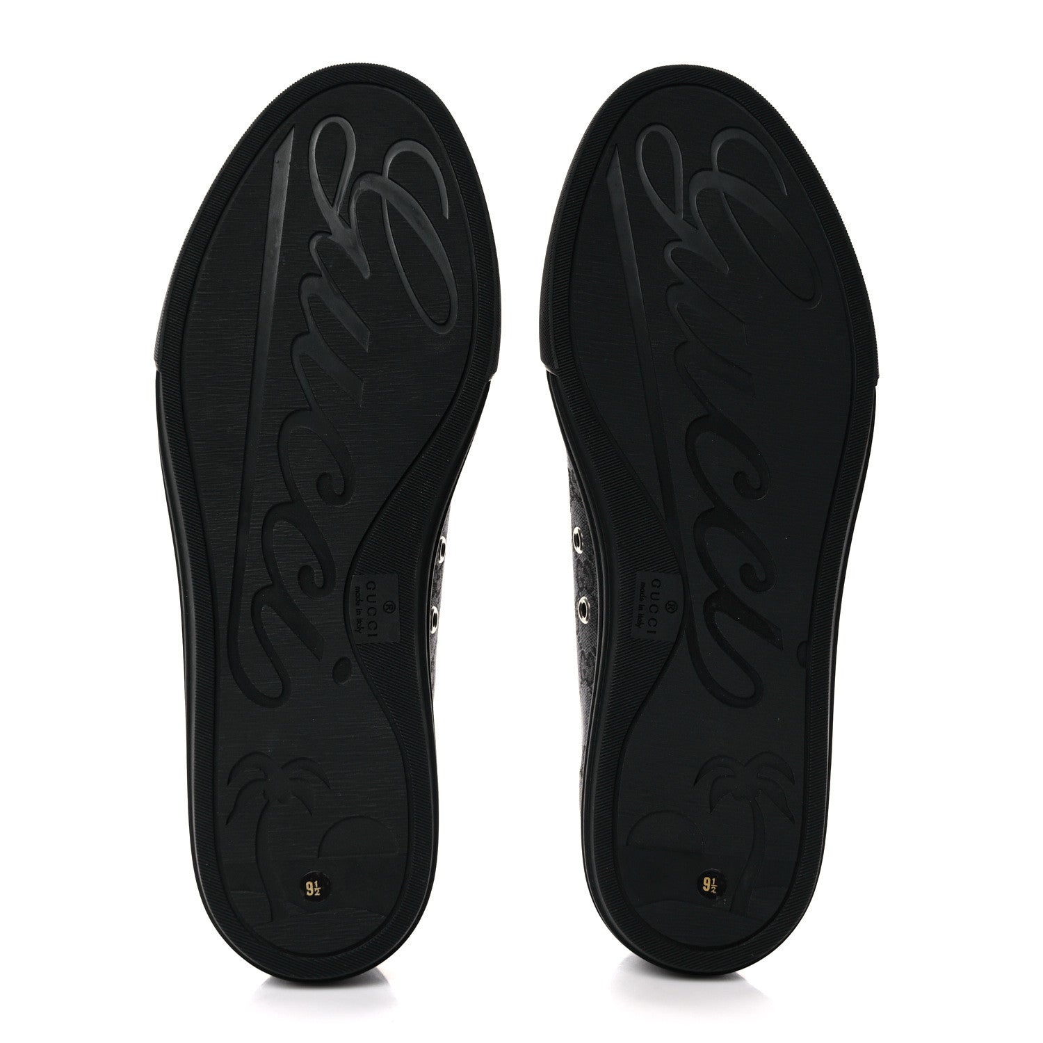 Gucci Monogram Mens Sneakers 9.5 Black Piombo 5 of 9