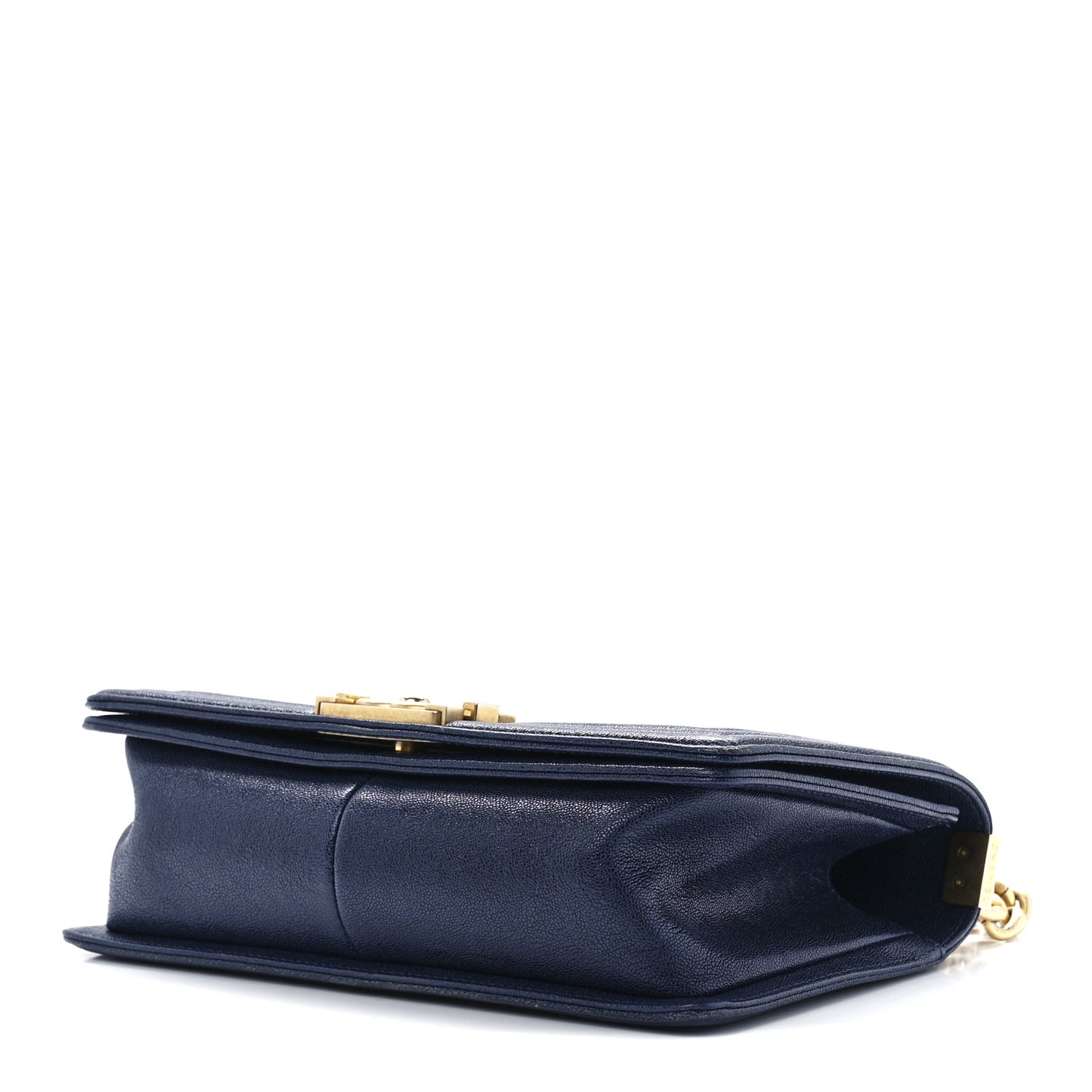 Caviar Quilted Medium Boy Flap Dark Navy Blue
