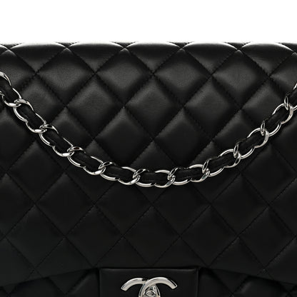 Chanel Lambskin Quilted Maxi Double Flap Black 9 of 13