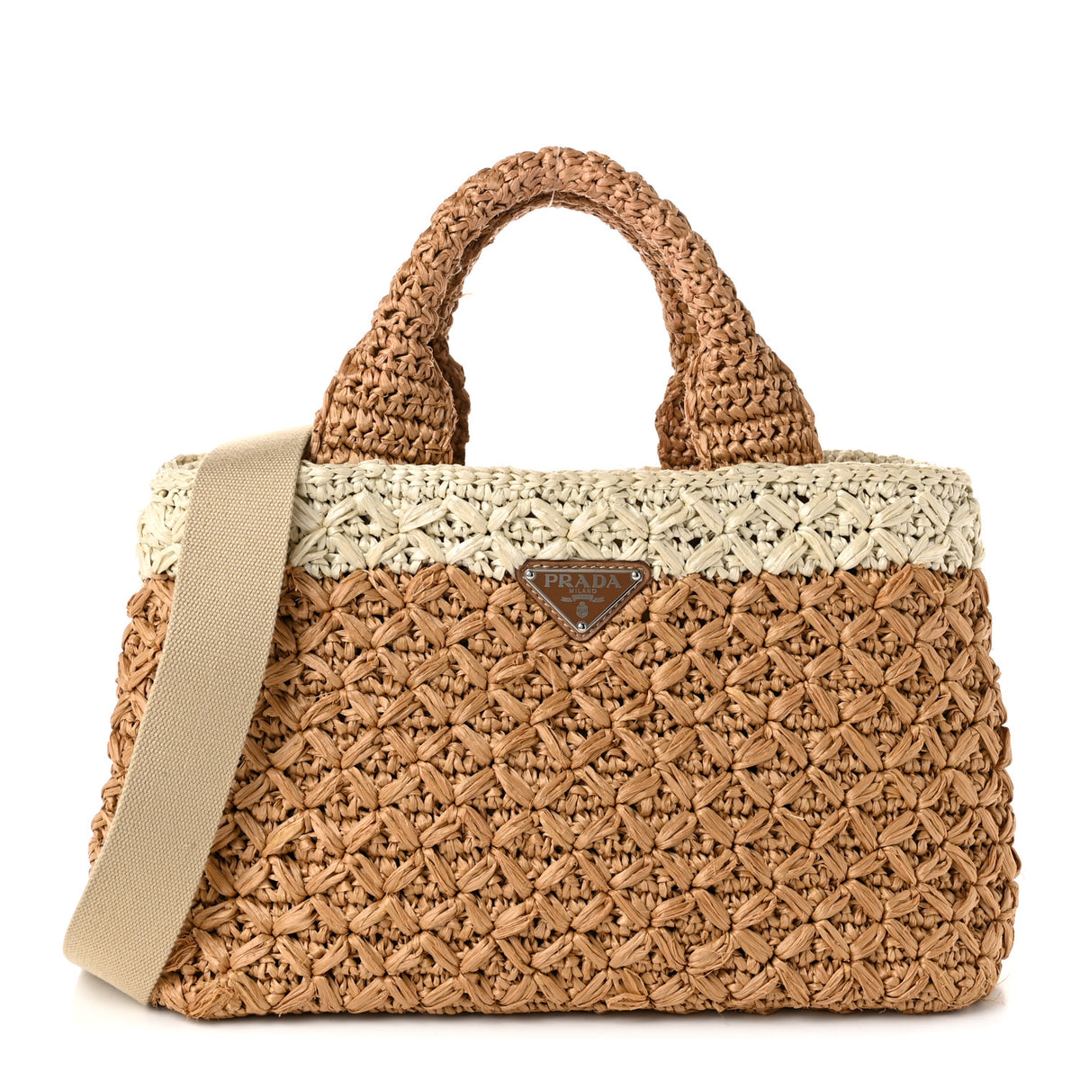 Prada Raffia Crochet Tote Naturale Talco 1 of 11