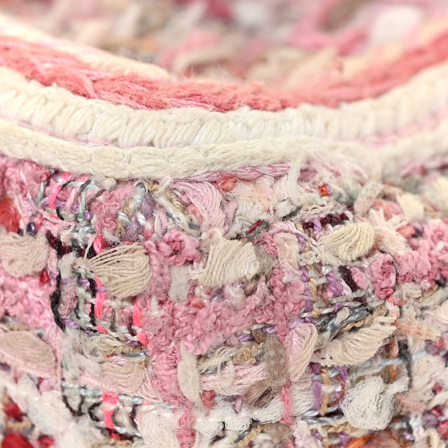 Tweed Braid Mini Flap White Pink