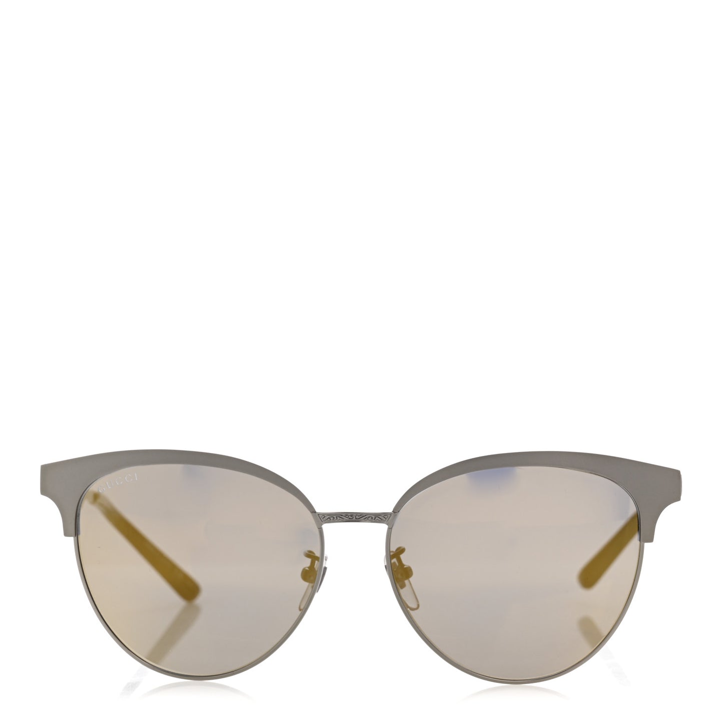 Round Metal GG0074SK Sunglasses Black Yellow