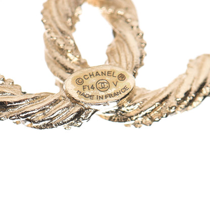 Chanel Crystal Twisted CC Earrings Gold 4 of 5