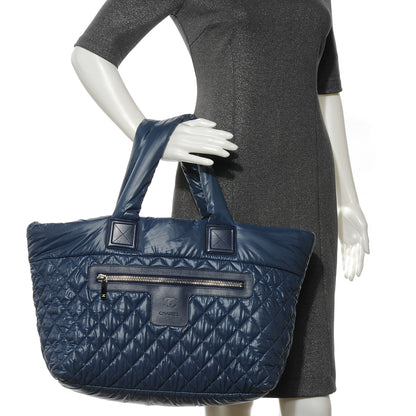 Chanel Nylon Coco Cocoon Medium Reversible Tote Blue Black 2 of 7