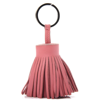 Hermes Lambskin Carmen Tassel Key Holder Rose Azalee 1 of 4