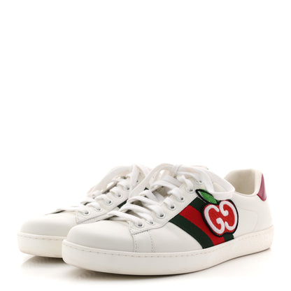 Gucci Calfskin Crocodile Web Mens Ace Sneakers 8 White Green 4 of 13