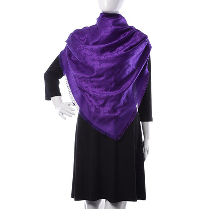 Louis Vuitton Wool Silk Monogram Shawl Amethyste 2 of 5