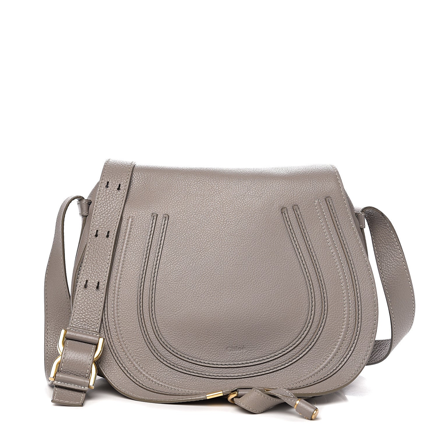 Chloe Calfskin Medium Marcie Round Crossbody Bag Cashmere Grey 1 of 15