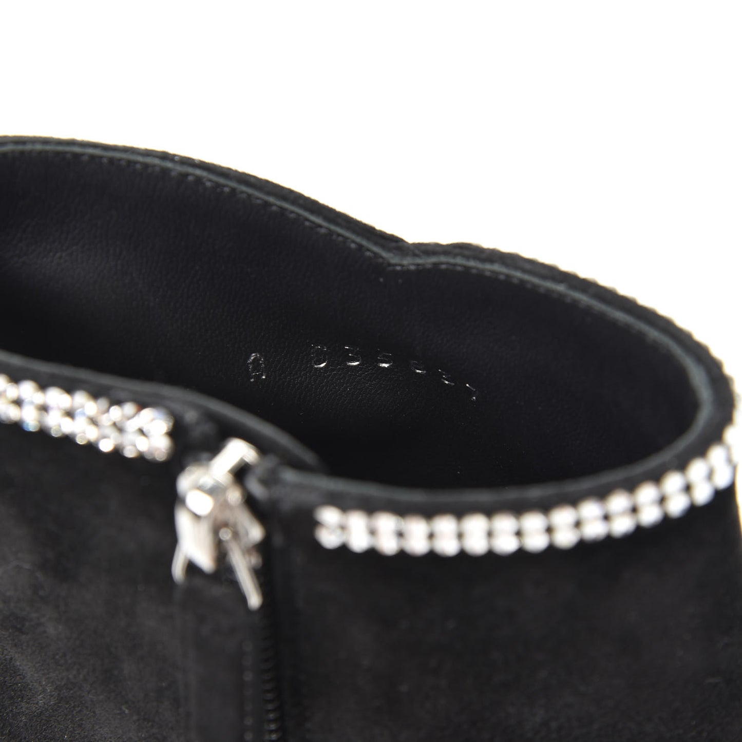 Suede Crystal Star Short Boots 37.5 Black