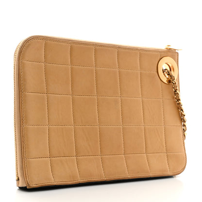 Chanel Lambskin Quilted Chocolate Bar Wristlet Beige 3 of 10