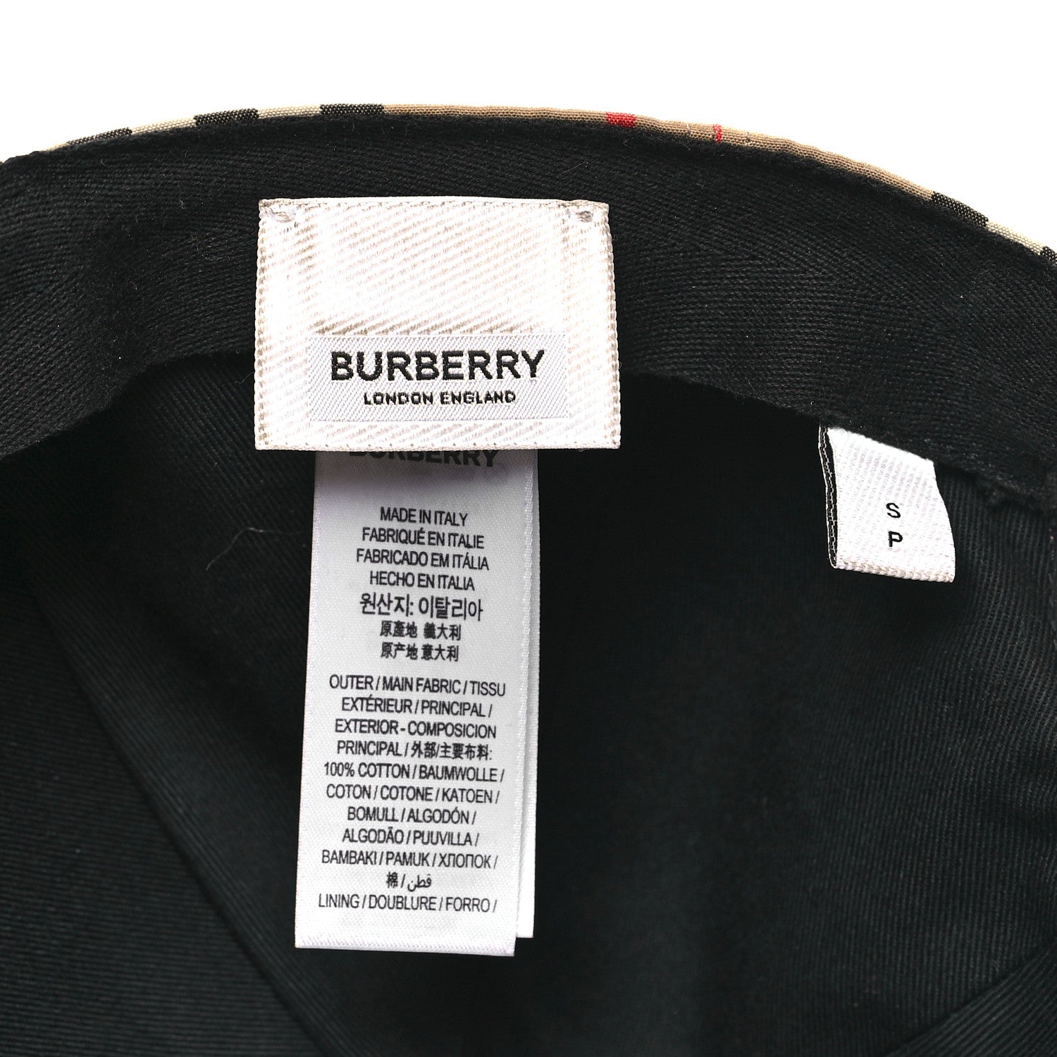 Burberry Cotton Vintage Check Monogram Baseball Hat S Archive Beige 8 of 10