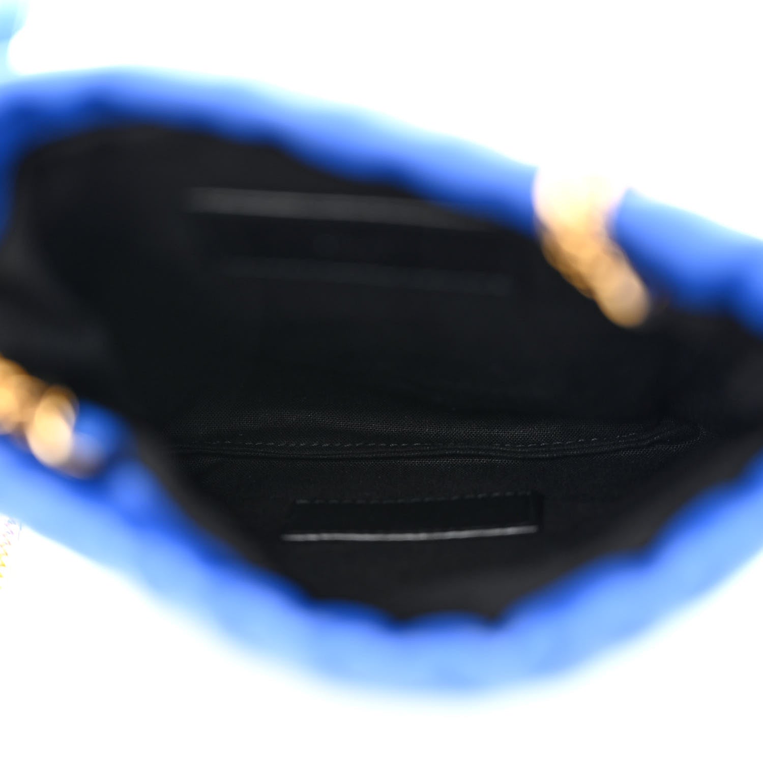 Saint Laurent Lambskin Paris Drawstring Pouch Bleu Majorelle 5 of 10