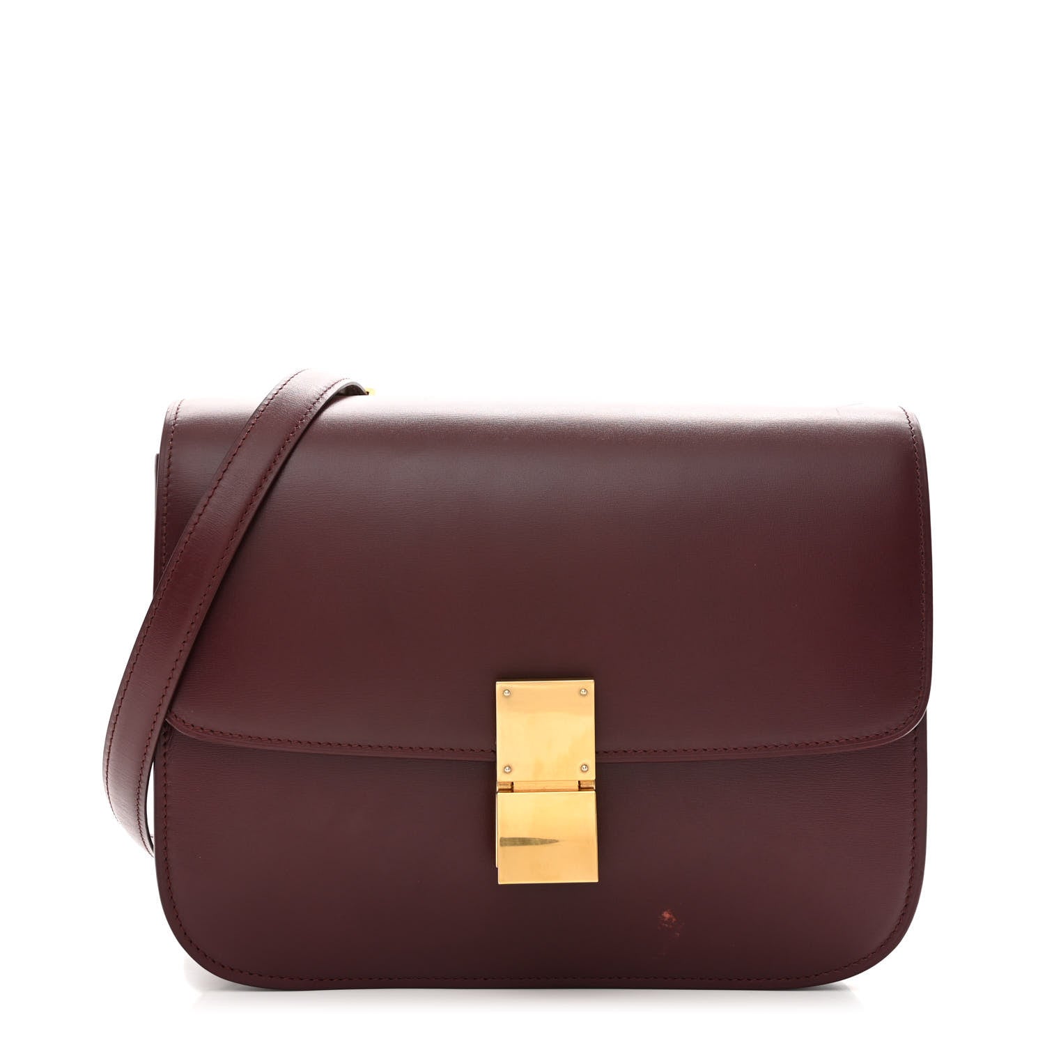 Celine Box Calfskin Medium Classic Box Flap Bag Burgundy 1 of 13