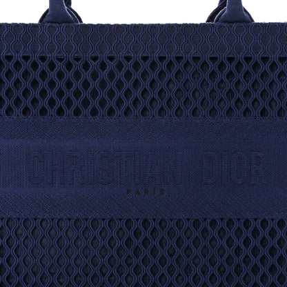 Christian Dior Mesh Embroidered Medium Book Tote Navy Blue 8 of 10