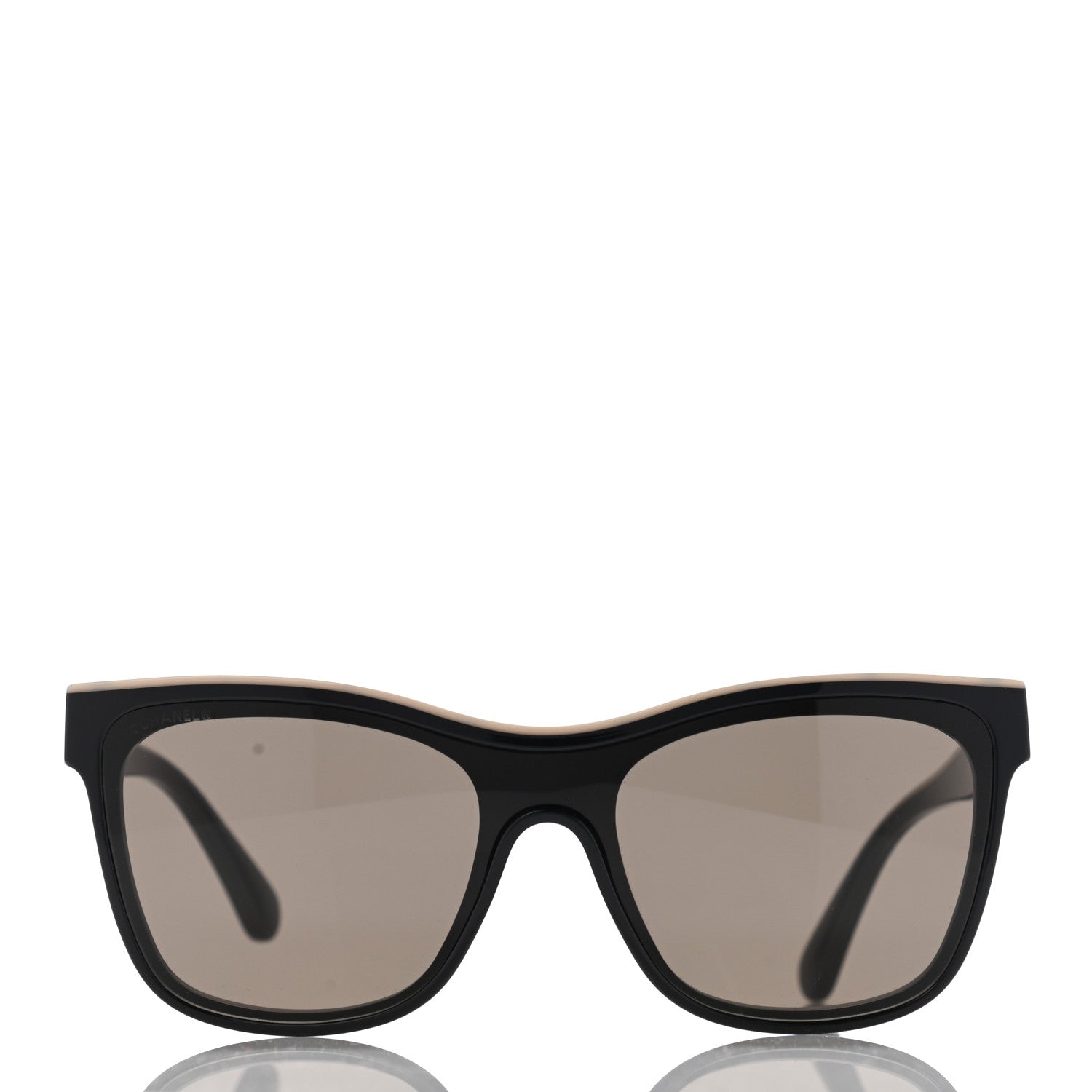 Chanel Acetate Logo Shield Sunglasses 5418 Black 901040 – FASHIONPHILE