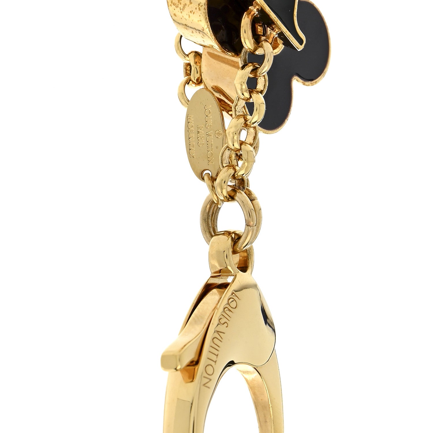 Louis Vuitton Metal Enamel Fleur De Monogram Bag Charm Dore 3 of 5