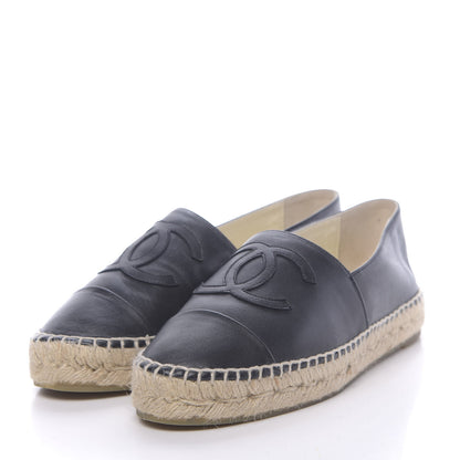 Chanel Lambskin CC Espadrilles 37 Black 3 of 10