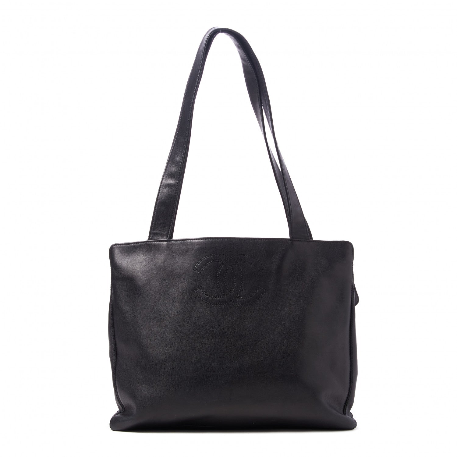 Chanel Lambskin CC Tote Black 1 of 9