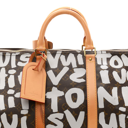 Louis Vuitton Monogram Graffiti Keepall 50 Silver 7 of 11