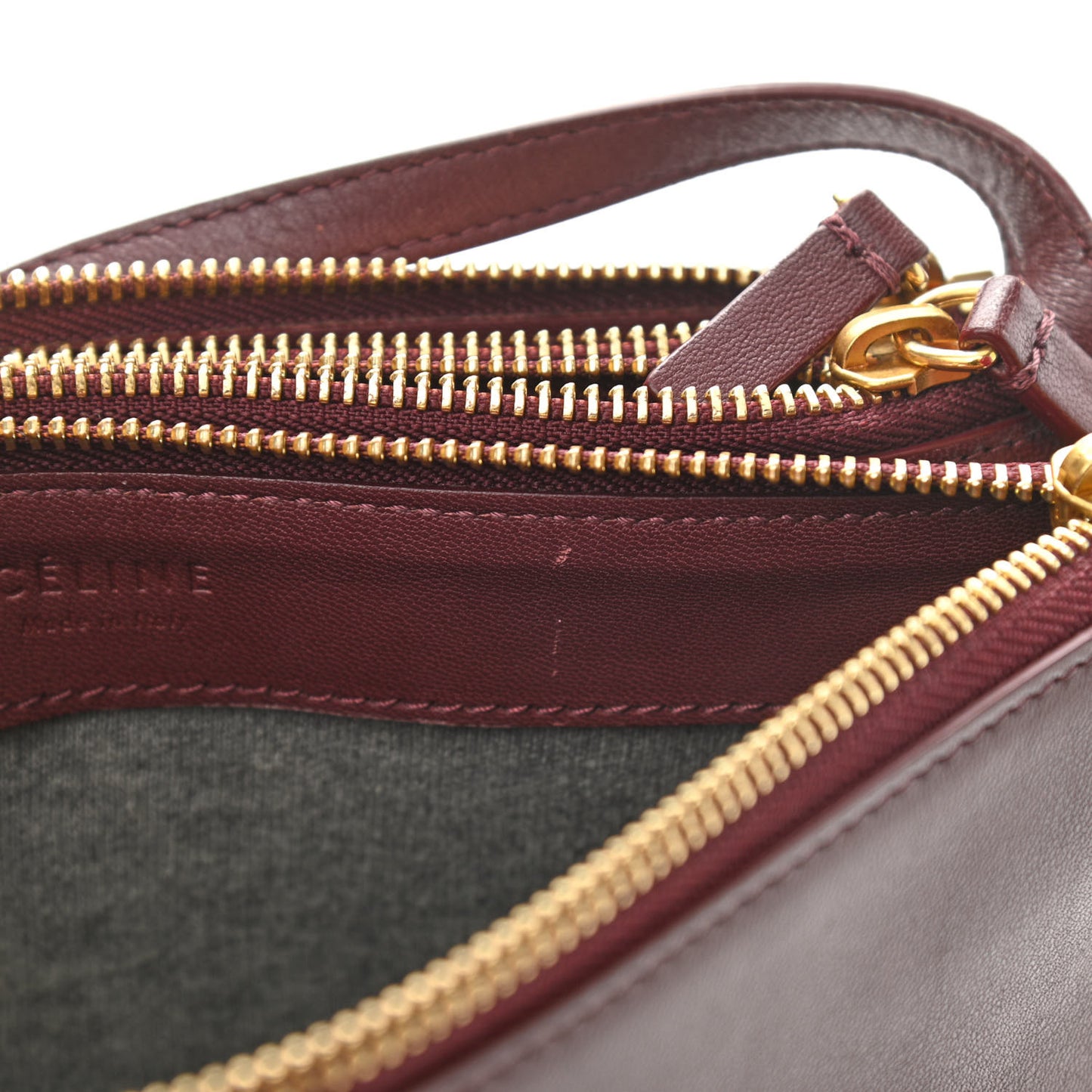 Smooth Lambskin Small Trio Crossbody Bag Burgundy