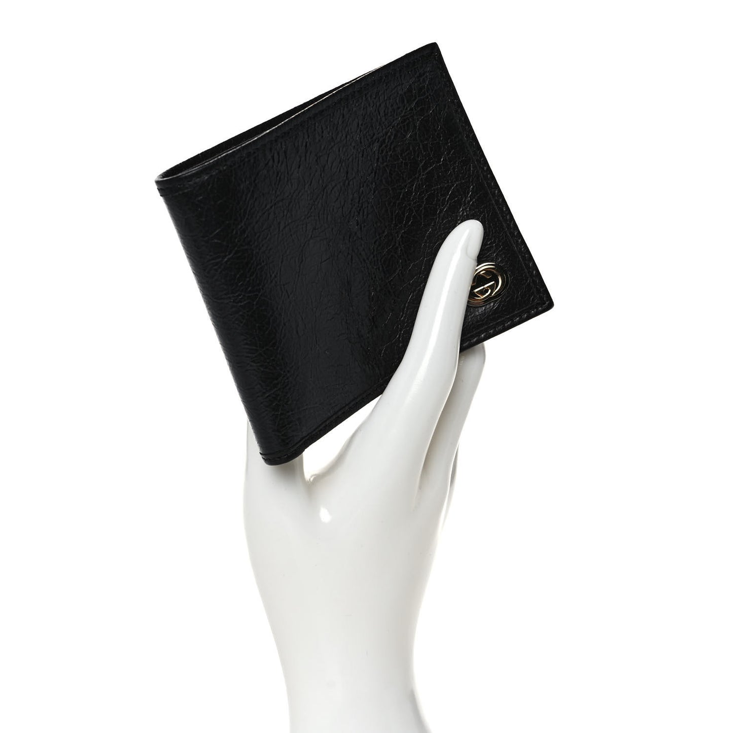 Fluffy Calfskin Morpheus Bi-Fold Wallet Black
