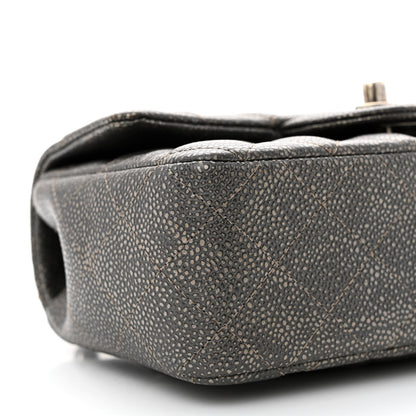 Chanel Metallic Caviar Quilted Mini Rectangular Flap Dark Silver 9 of 10