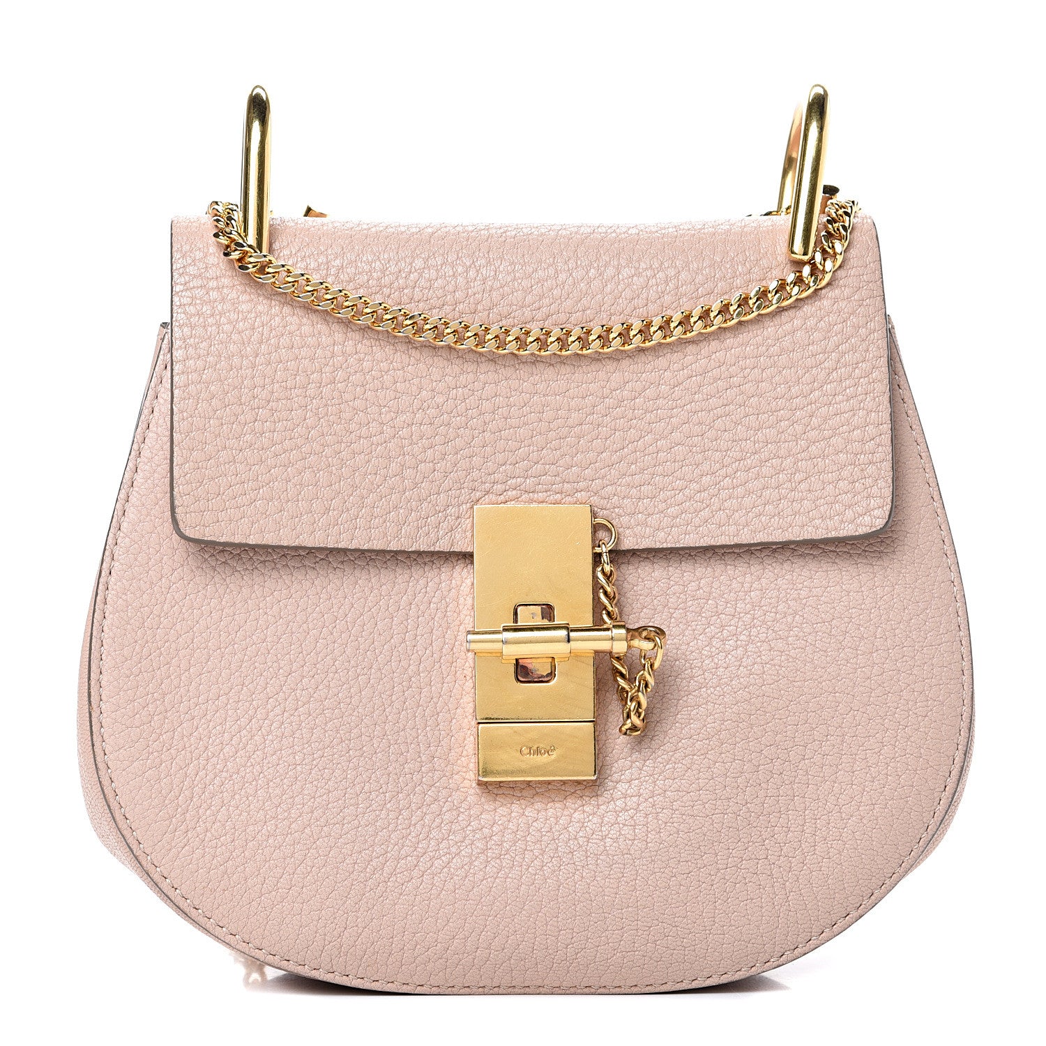 Chloe Grained Lambskin Mini Drew Shoulder Bag Cement Pink 1 of 14
