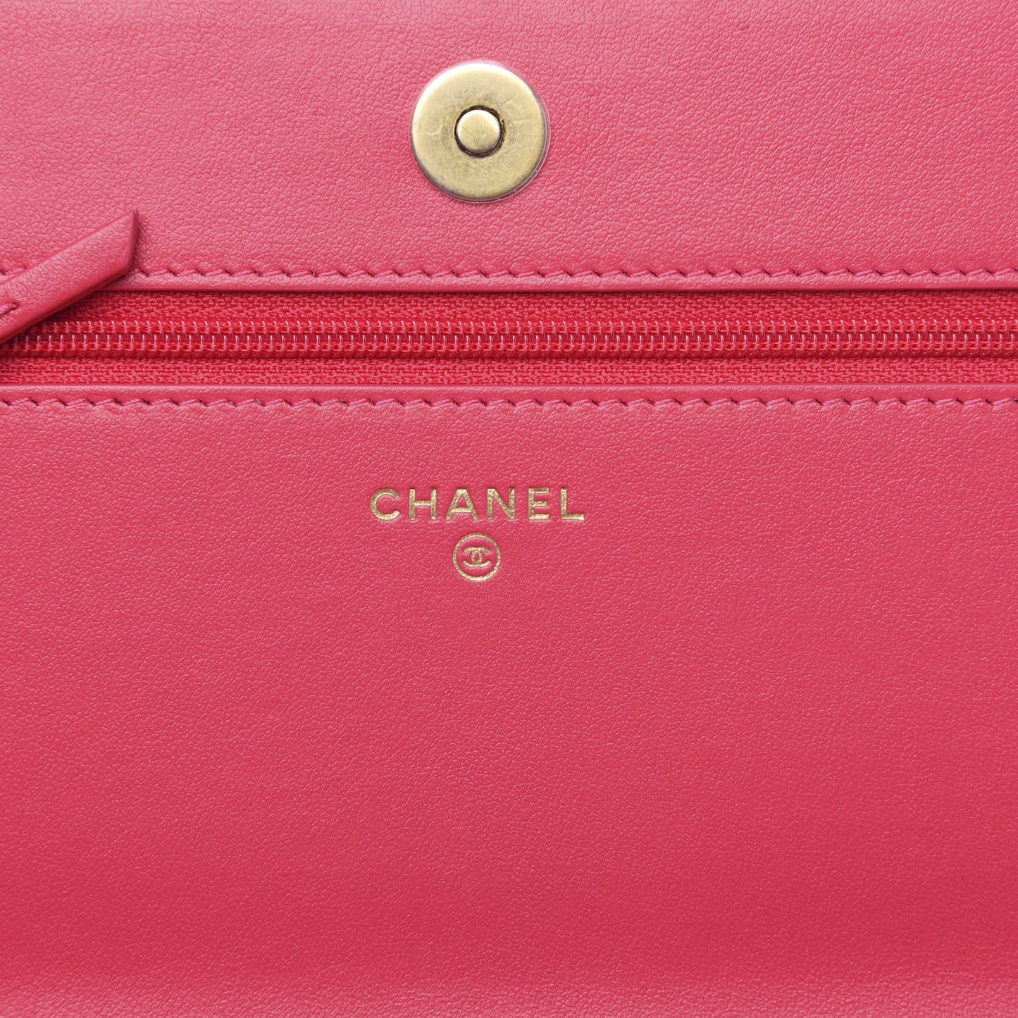 Tweed Calfskin Signe Wallet On Chain WOC Black Pink Orange
