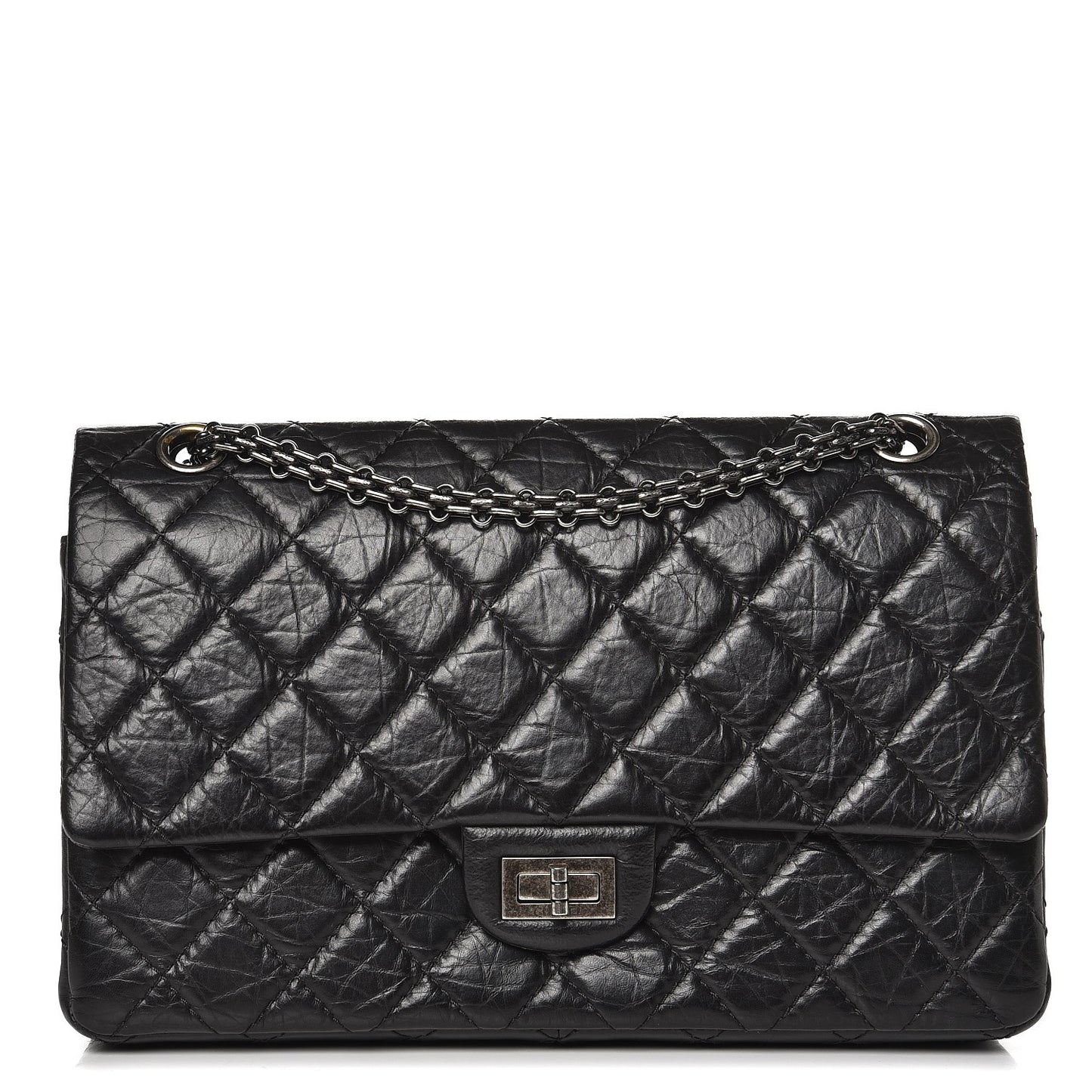 Aged Calfskin Quilted 2.55 Reissue 226 Flap Black