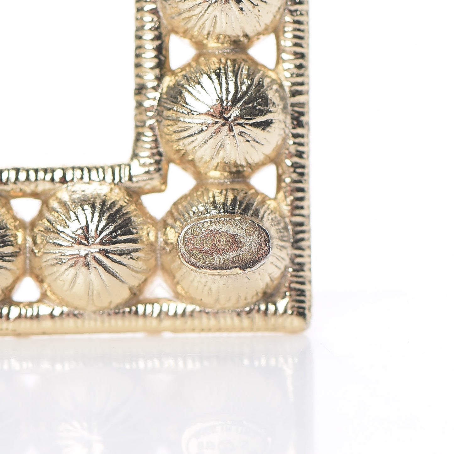 Crystal Cha-Nel Logo Brooch Set Gold