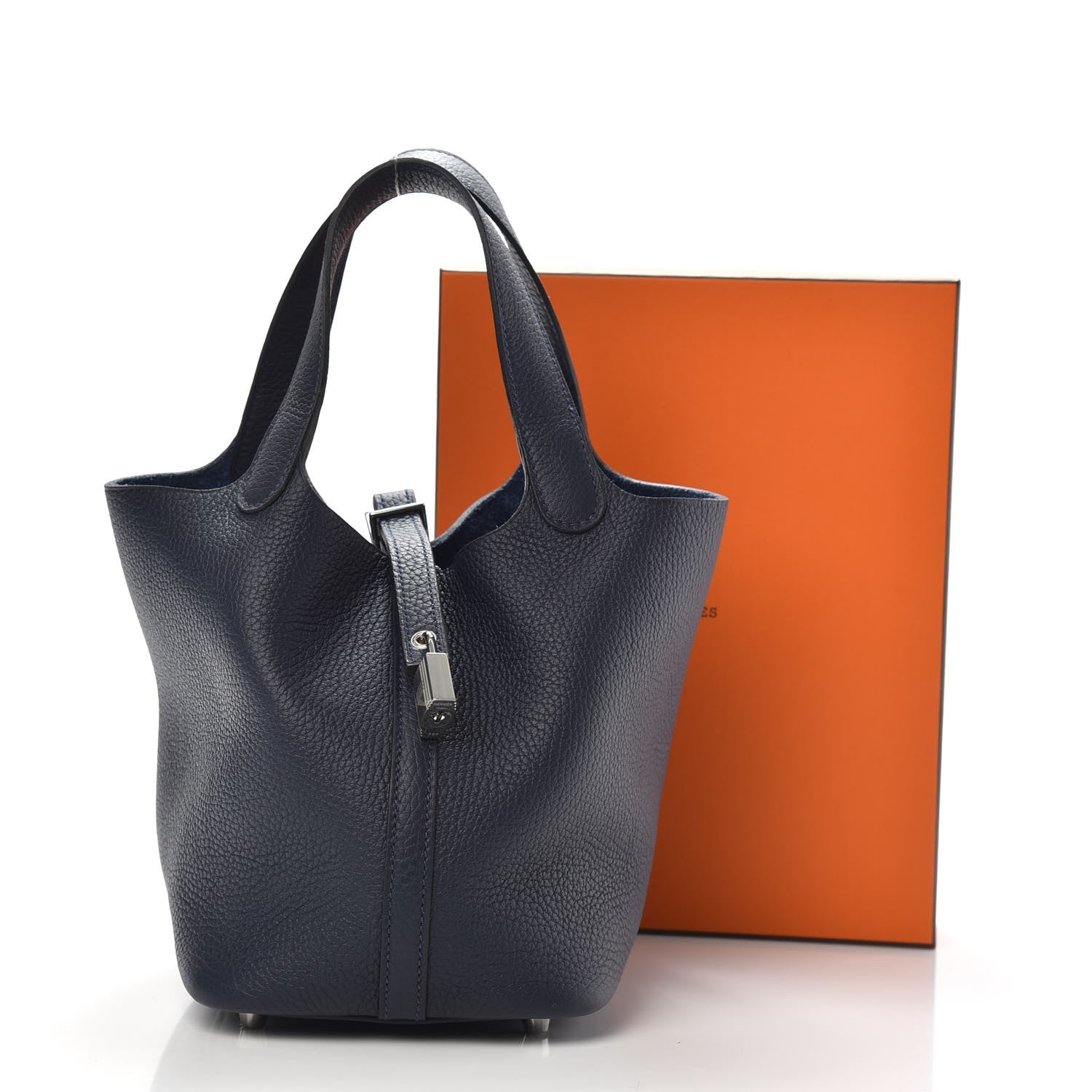 Hermes Taurillon Clemence Picotin Lock 18 PM Bleu Nuit 8 of 8