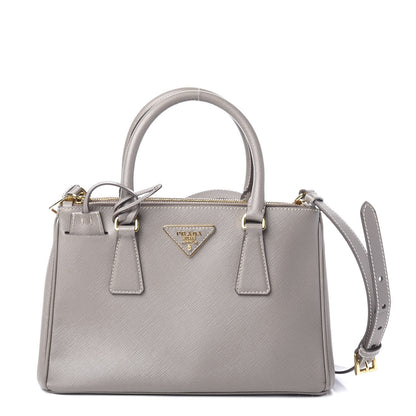 Prada Saffiano Mini Galleria Double Zip Tote Argilla 1 of 9