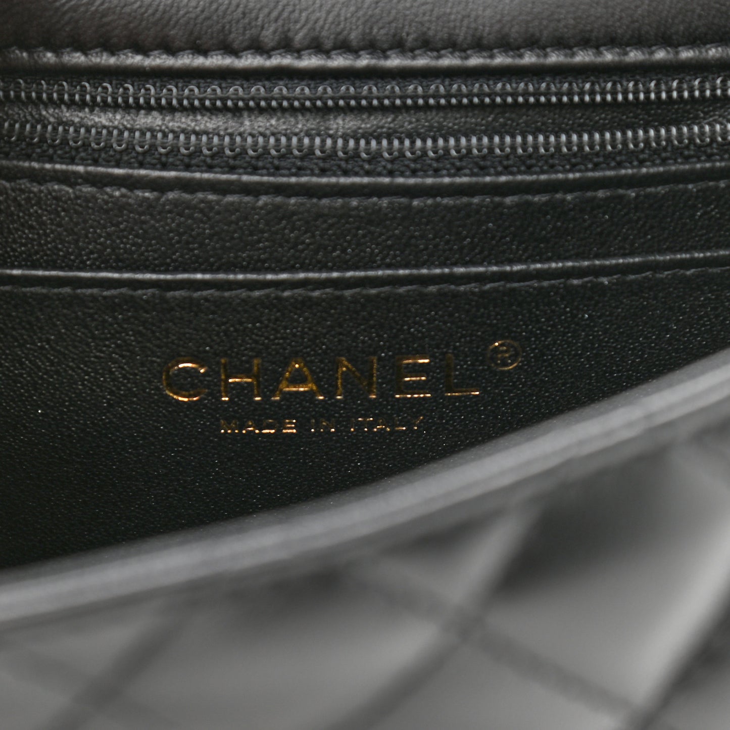 Lambskin Quilted Mini Square Flap Black