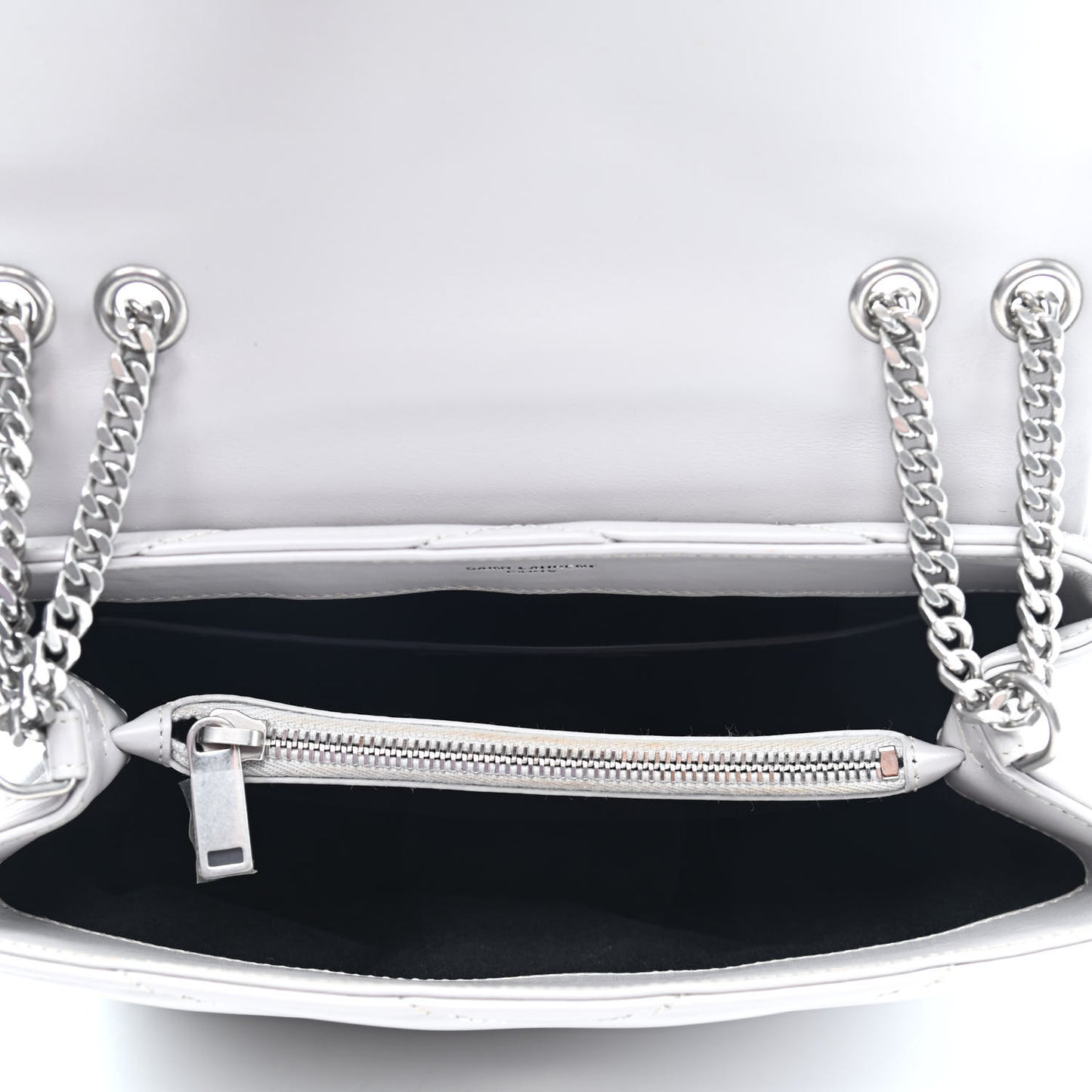 Calfskin Y Quilted Monogram Small Loulou Chain Satchel Granite