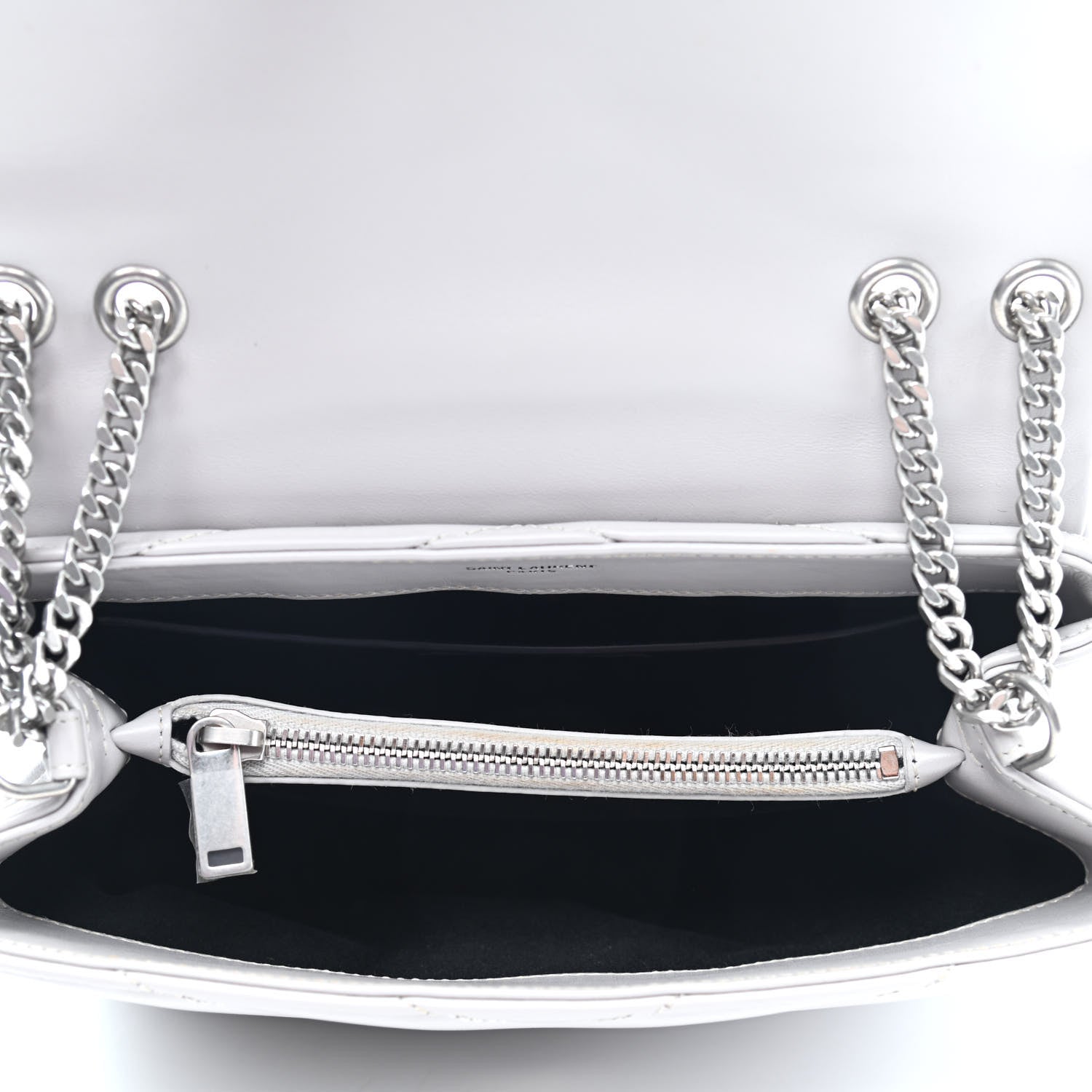 Saint Laurent Calfskin Y Quilted Monogram Small Loulou Chain Satchel Granite 4 of 4
